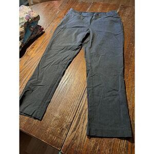 16S Lane Bryant Allie Grey Flat Front Wide Elastic Waist Pants w Rear Pockets